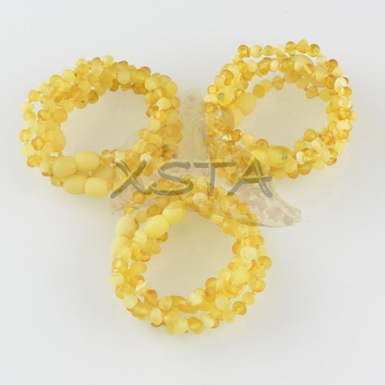 Amber teething bracelet baroque matte yellow raw